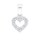 Zlatý 585/1000 přívěs z bílého zlata Srdce se zirkony TU-4066