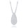 MINET Stříbrný náhrdelník kapka s bílými zirkony