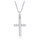MINET Stříbrný náhrdelník křížek se zirkony