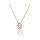 MINET Elegantní zlatý náhrdelník z růžového zlata s bílým zirkonem Au 585/1000 1,85g