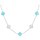 MINET Stříbrný náhrdelník ČTYŘLÍSTKY s bílou perletí a tyrkysem Ag 925/1000 12,55g