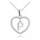 MINET Stříbrný náhrdelník písmeno v srdíčku "P" se zirkony