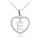 MINET Stříbrný náhrdelník písmeno v srdíčku "E" se zirkony