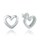 MINET Elegantní stříbrné náušnice srdce