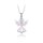 MINET Stříbrný náhrdelník anděl s růžovým zirkonem