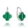 MINET Stříbrné náušnice čtyřlístky s malachitem