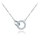 MINET Stříbrný náhrdelník KROUŽEK s bílými zirkony