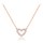 MINET Zlatý náhrdelník srdce z růžového zlata s bílými zirkony Au 585/1000 1,65g