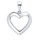 Zlatý 585/1000 přívěsek z bílého zlata srdce 30086