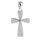 Zlatý 585/1000 přívěsek z bílého zlata se zirkony křížek 30081
