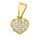 Zlatý 585/1000 přívěsek srdce se zirkony 3864
