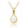 MINET Elegantní zlatý náhrdelník kapka s bílou perletí Au 585/1000 2,20g
