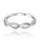 MINET Překřížený stříbrný prsten s bílým zirkonem