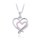 MINET Stříbrný náhrdelník dvojité srdce s bílými a růžovými zirkony