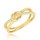 MINET Zlatý prsten s motivem kroužku a bílým zirkonem Au 585/1000 vel. 55 - 2,00g