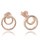 MINET Rose gold stříbrné náušnice dvojité kruhy