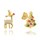 MINET Vánoční pozlacené stříbrné náušnice SOB a STROMEČEK