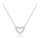 MINET Zlatý náhrdelník srdce z bílého zlata s bílými zirkony Au 585/1000 1,65g