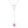 MINET Stříbrný náhrdelník visící kulička s růžovým opálkem a zirkonem
