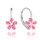 MINET Třpytivé stříbrné náušnice KYTIČKY s růžovými opálky a zirkonem
