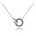 MINET Stříbrný náhrdelník KROUŽEK s černými zirkony