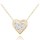 MINET Pozlacený stříbrný náhrdelník se srdíčkem s bílými zirkony