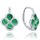 MINET Stříbrné náušnice čtyřlístky s malachitem