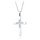 MINET Stříbrný náhrdelník křížek s drobnými zirkony
