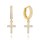 MINET Pozlacené stříbrné náušnice KŘÍŽKY se zirkony