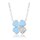 MINET Stříbrný náhrdelník modrá kytička s bílým zirkonem