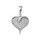 Zlatý 585/1000 přívěsek z bílého zlata se zirkony srdce 3904
