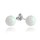 MINET Stříbrné náušnice KULIČKY s bílými opálky 8mm