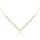 MINET Pozlacený stylový stříbrný náhrdelník "V" s bílými zirkony