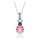 MINET Dětský stříbrný náhrdelník růžová beruška vykládaná zirkony