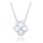 MINET Stříbrný náhrdelník čtyřlístek s bílou perletí