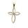 Zlatý 585/1000 přívěsek se zirkony křížek 3783