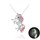 MINET Svítící růžový stříbrný náhrdelník JEDNOROŽEC