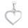 Zlatý 585/1000 přívěs z bílého zlata Srdce se zirkony TU-4069