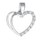 Zlatý 585/1000 přívěs z bílého zlata Srdce se zirkony TU-4070