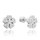 MINET Náušnice z bílého zlata kytičky na šroubek s bílými zirkony Au 585/1000 1,25g