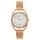 MINET Růžové dámské hodinky s čísly ICON ROSE GOLD PEARL MESH MWL5216