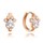 MINET Rose gold stříbrné náušnice TLAPKY s bílými zirkony