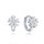 MINET Stříbrné náušnice kytičky s bílými zirkony