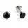 Stříbrné náušnice s černým zirkonem - šroubek