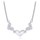 MINET Stříbrný náhrdelník srdíčka s bílými zirkony a s bílou perletí
