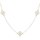 MINET Stříbrný náhrdelník čtyřlístky s bílou perletí