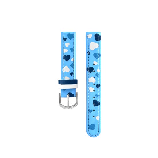 CLOCKODILE Modrý řemínek se srdíčky k dětským hodinkám