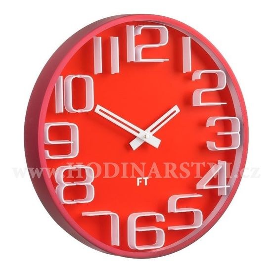 Designové nástěnné hodiny Future Time FT8010RD Numbers 30cm
