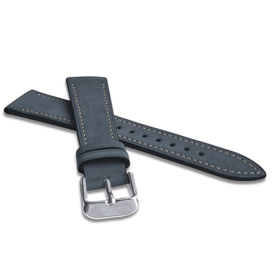 LAVVU LSACL20 Tmavě modrý prošitý kožený řemínek z jemného nubuku - 20