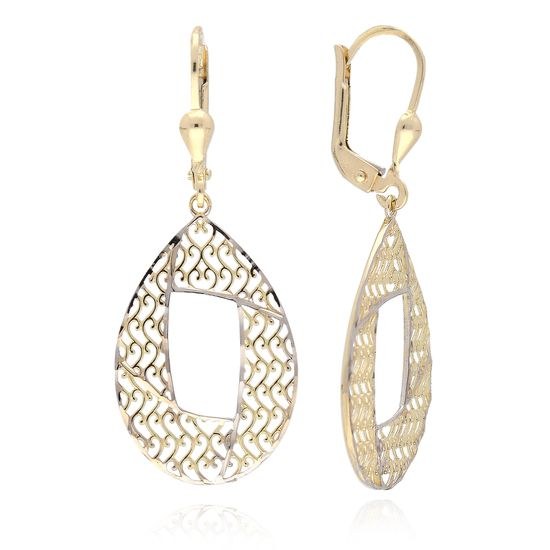 MOISS náušnice ze žlutého zlata BICOLOR